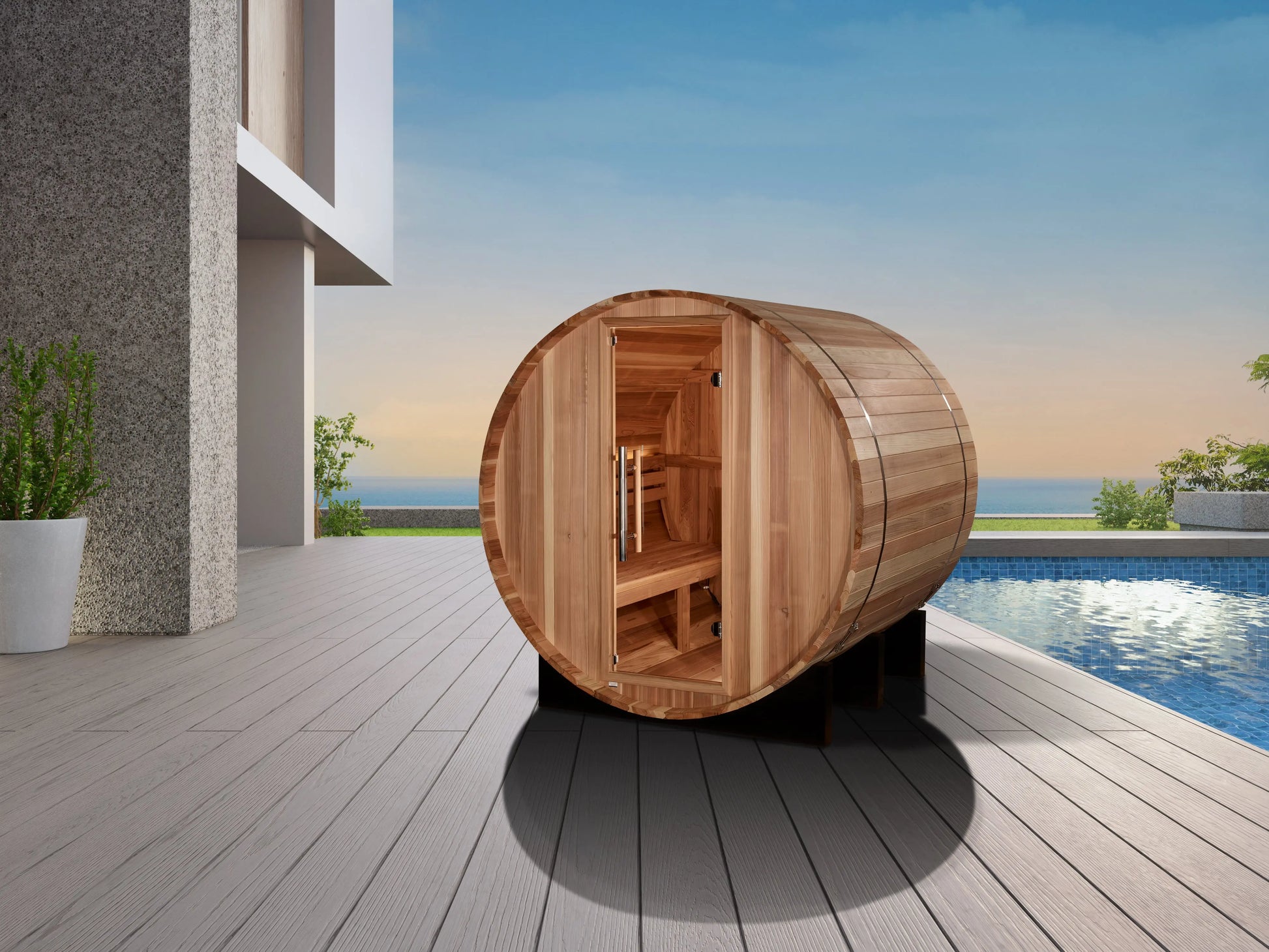 Golden Designs "St. Moritz" 2 Person Barrel Traditional Sauna (GDI-B002-01) Golden Designs Inc (NA)