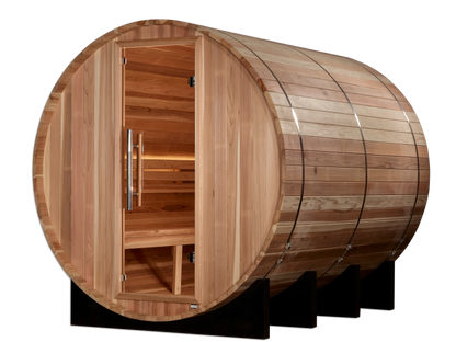 Golden Designs "Klosters" 6 Person Barrel Traditional Sauna - Pacific Cedar (GDI-B006-01) Golden Designs Inc (NA)