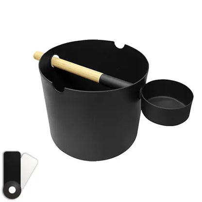 KOLO Bucket and Ladle (Sauna Bucket and Ladle Set, Bamboo/Aluminum, 1Gal) KOLO