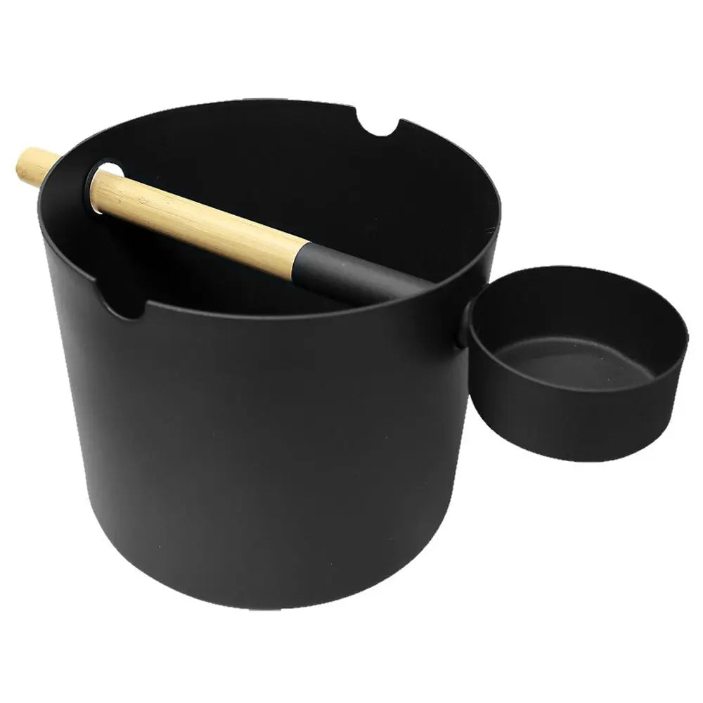 KOLO Bucket and Ladle (Sauna Bucket and Ladle Set, Bamboo/Aluminum, 1Gal) KOLO