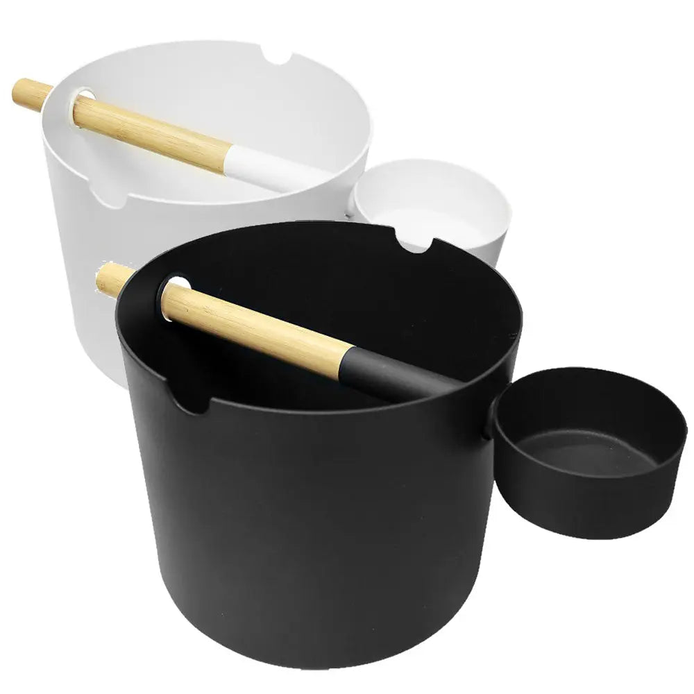 KOLO Bucket and Ladle (Sauna Bucket and Ladle Set, Bamboo/Aluminum, 1Gal) KOLO