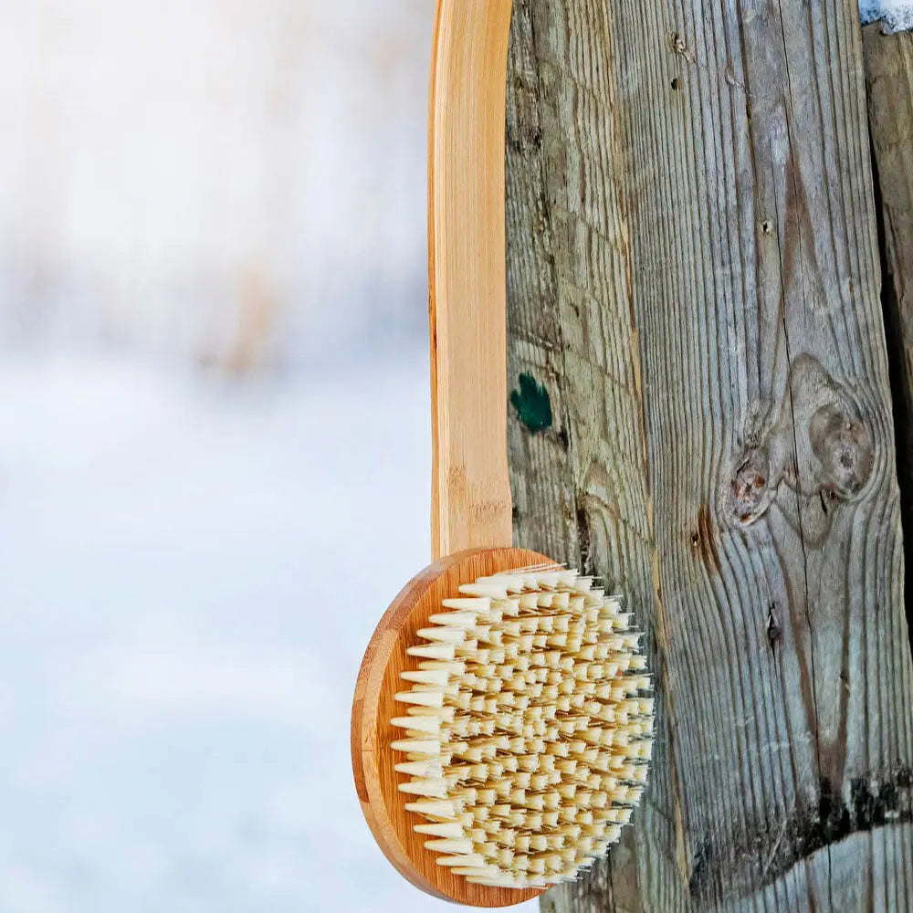 KOLO Bath Brush Bambu 2 (Sauna Bath Brush with Handle, Natural Bamboo) KOLO