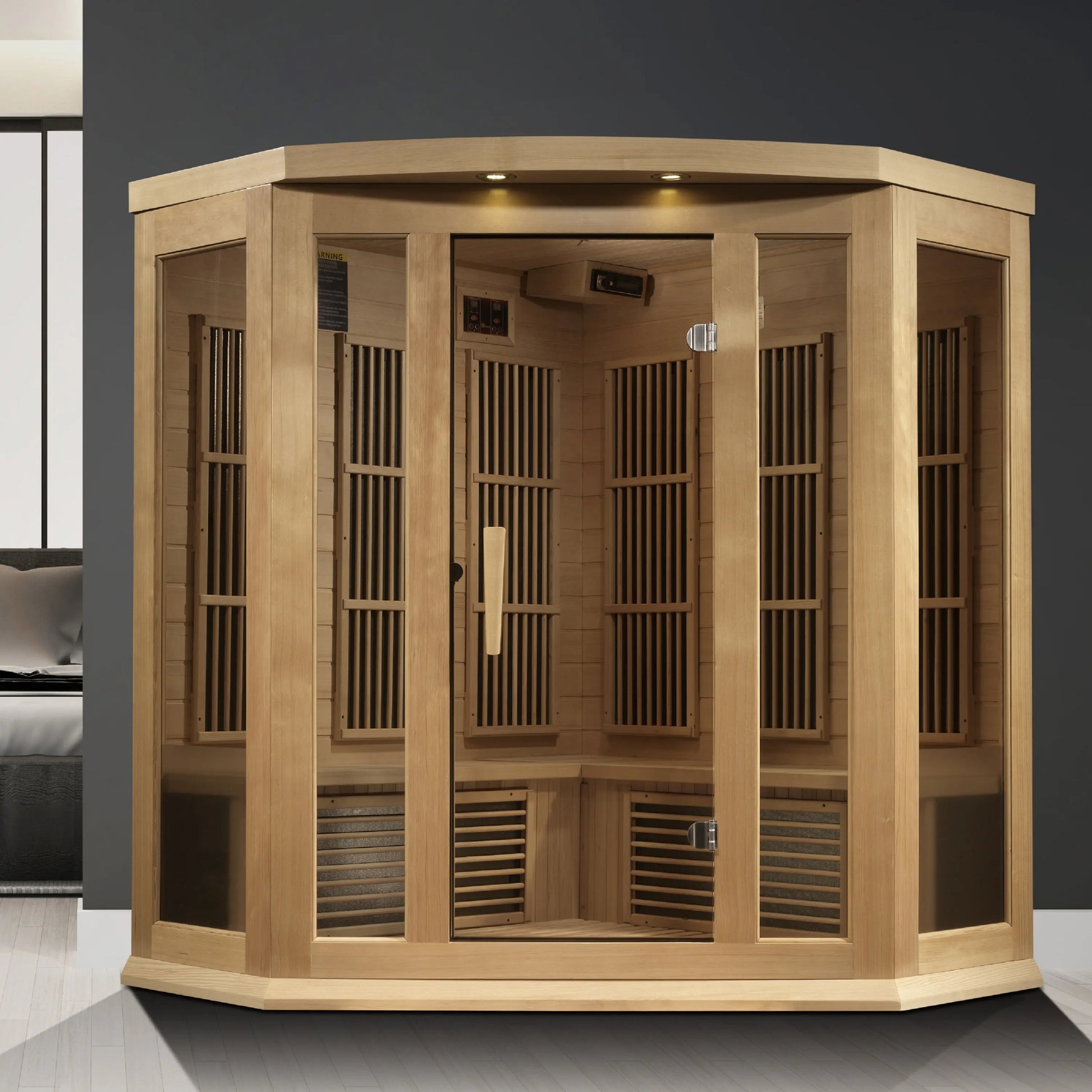 Maxxus 3-Person Corner Near Zero EMF FAR Infrared Sauna (MX-K356-01-ZF) Maxxus