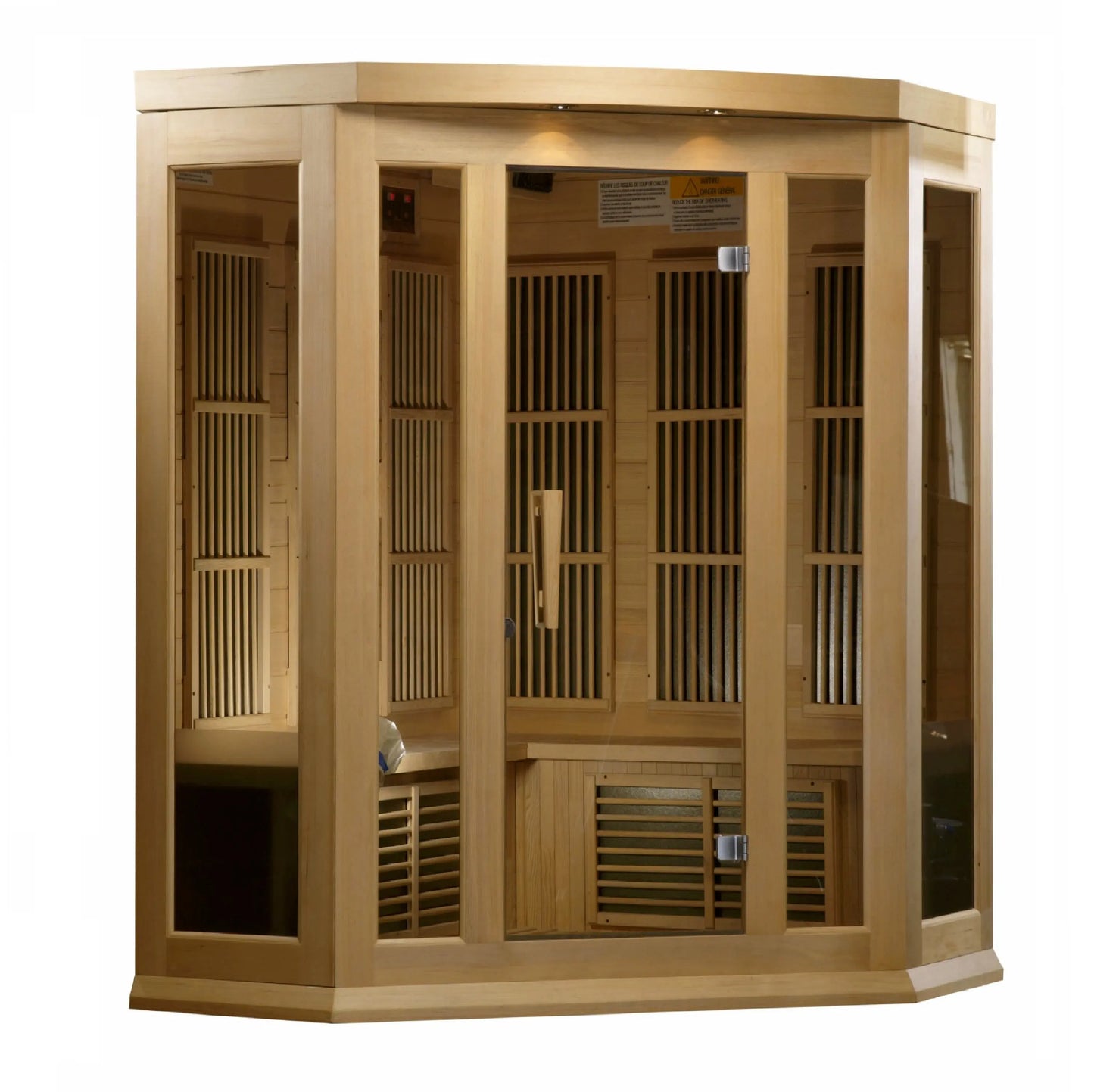 Maxxus 3-Person Corner Low EMF FAR Infrared Sauna (MX-K356-01 Hemlock) Maxxus