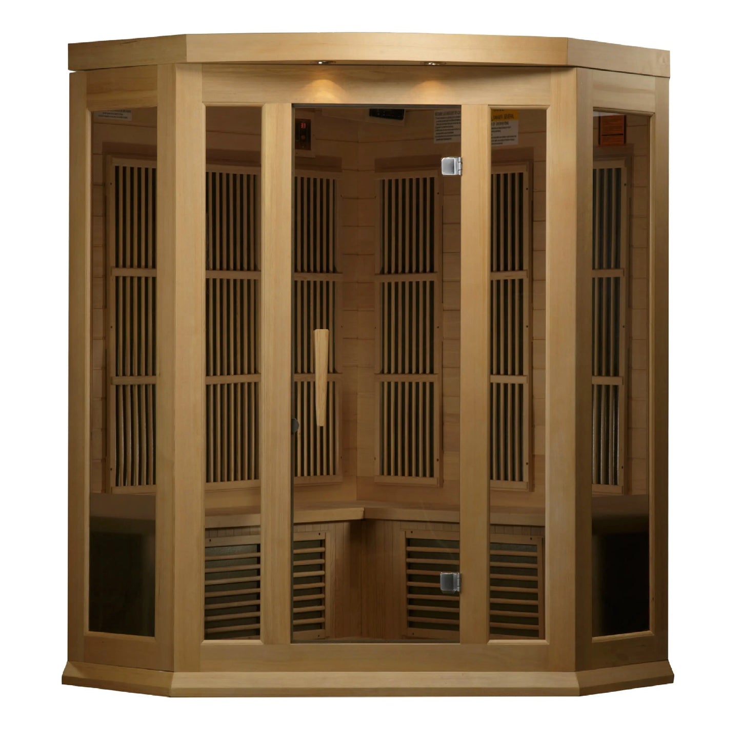 Maxxus 3-Person Corner Low EMF FAR Infrared Sauna (MX-K356-01 Hemlock) Maxxus
