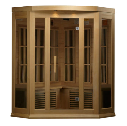 Maxxus 3-Person Corner Low EMF FAR Infrared Sauna (MX-K356-01 Hemlock) Maxxus