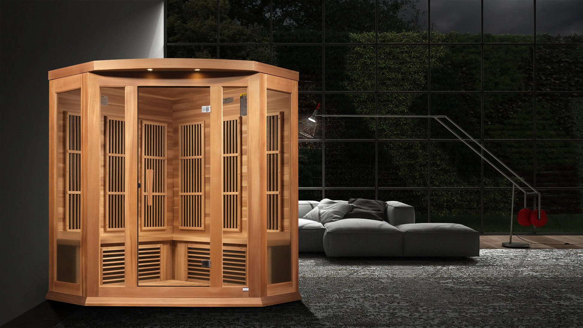 Maxxus 3-Person Corner Near Zero EMF FAR Infrared Sauna (MX-K356-01-ZF CED) Maxxus