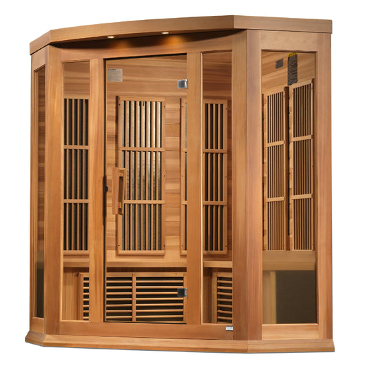 Maxxus 3-Person Corner Near Zero EMF FAR Infrared Sauna (MX-K356-01-ZF CED) Maxxus