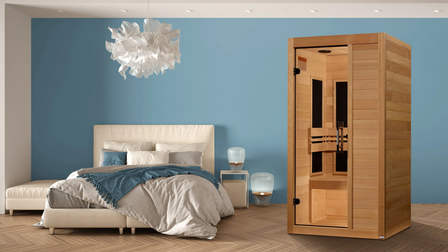 Maxxus "S-Line" Yoga 1-Person Ultra Low EMF FAR Infrared Sauna (MX-S106-01 Elite) Maxxus