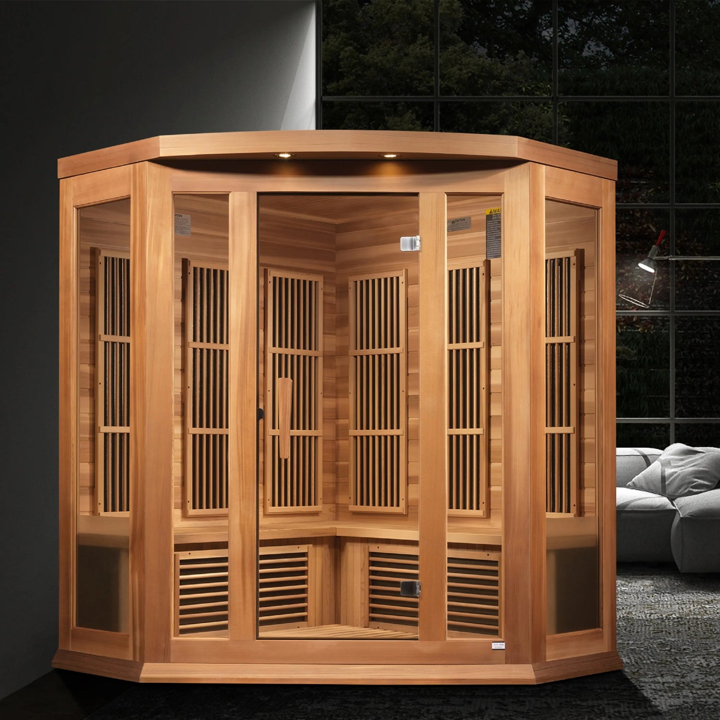 Maxxus 3-Person Corner Near Zero EMF FAR Infrared Sauna (MX-K356-01-ZF CED) Maxxus