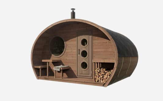 SaunaLife Model G11 (Garden-Series Outdoor Home Sauna Kit -2 Room Sauna - Up to 8 Persons) SaunaLife