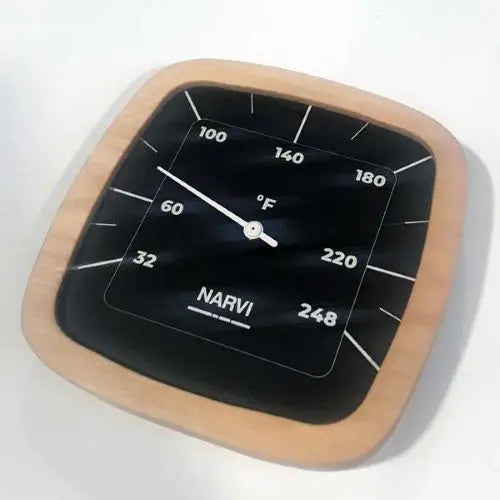 Narvi Black Fahrenheit, Thermometer (Thermometer, Black w/Bamboo Frame, Fahrenheit) Narvi