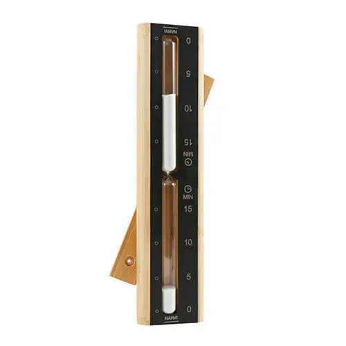Narvi Black Sand Timer (Sand Timer, Black w/ Bamboo Frame, 15 Mins) Narvi