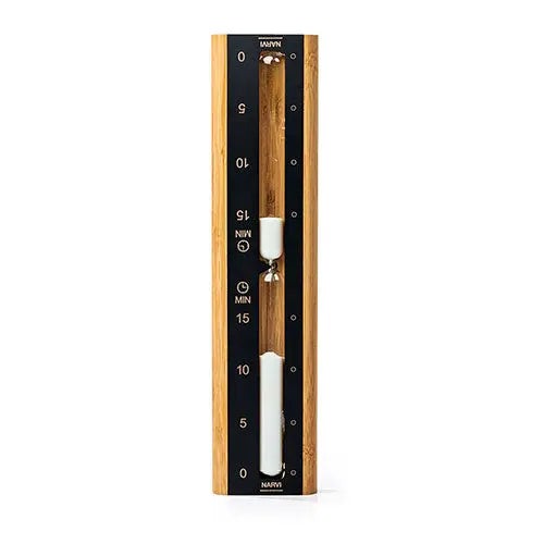 Narvi Black Sand Timer (Sand Timer, Black w/ Bamboo Frame, 15 Mins) Narvi