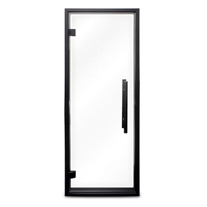 PROSAUNAS Prehung Clear Glass Sauna Door 24 x 73 in Black Alder Frame