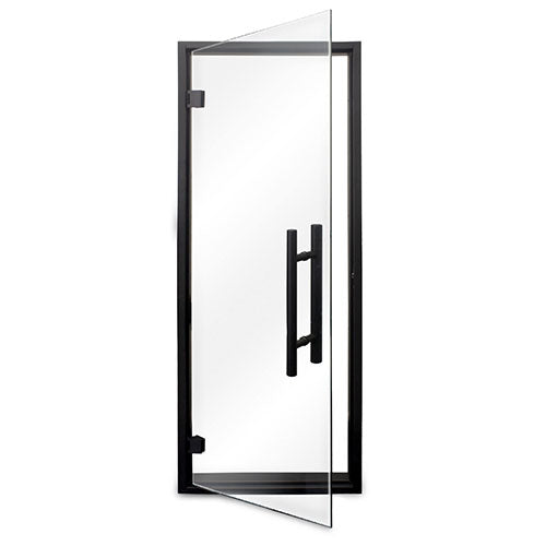 PROSAUNAS Prehung Clear Glass Sauna Door 24 x 73 in Black Alder Frame