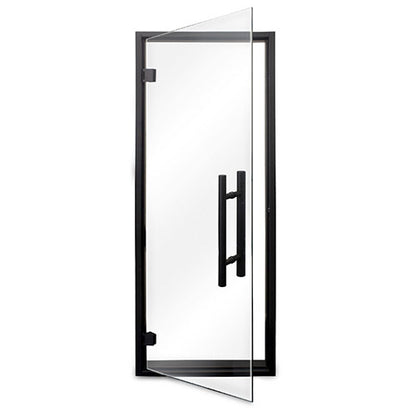 PROSAUNAS Prehung Clear Glass Sauna Door 24 x 73 in Black Alder Frame