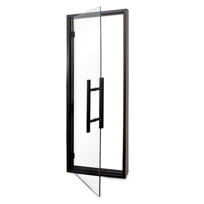 PROSAUNAS Prehung Clear Glass Sauna Door 24 x 73 in Black Alder Frame