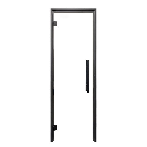 PROSAUNAS Prehung Clear Glass Sauna Door 24 x 81 in Black Alder