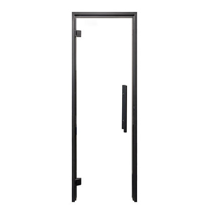 PROSAUNAS Prehung Clear Glass Sauna Door 24 x 81 in Black Alder