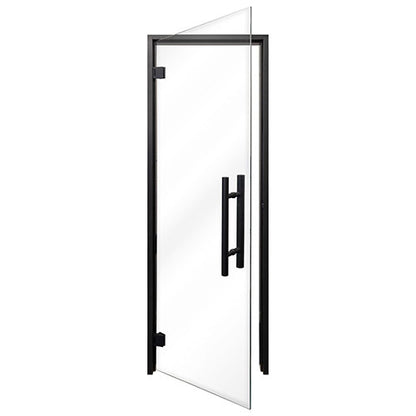 PROSAUNAS Prehung Clear Glass Sauna Door 24 x 81 in Black Alder