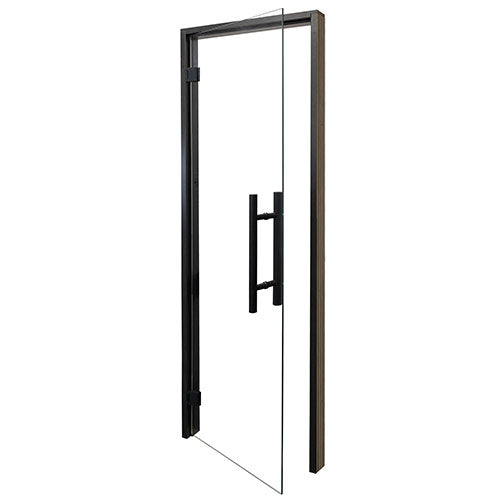 PROSAUNAS Prehung Clear Glass Sauna Door 24 x 81 in Black Alder