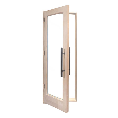 PROSAUNAS Douglas Fir Sauna Door with Insulated Glass 25.5 x 81.5 in Hemlock Jamb