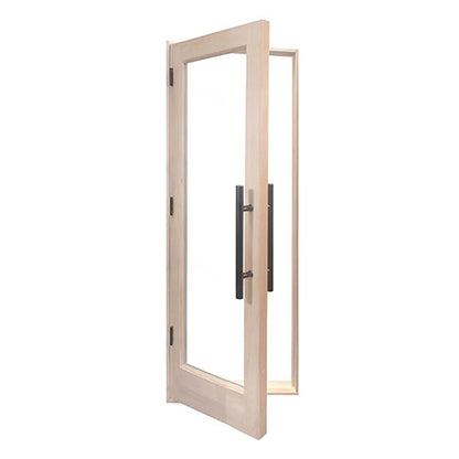 PROSAUNAS Douglas Fir Sauna Door with Insulated Glass 25.5 x 81.5 in Hemlock Jamb