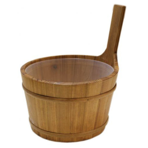PROSAUNAS Traditional Spruce Sauna Bucket 1-Gal with Upright Handle
