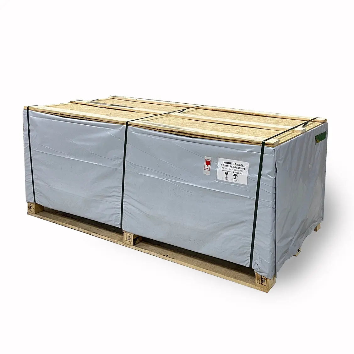 SaunaLife Model E8G Sauna Barrel Glass Front (ERGO Series Sauna Barrel 87"D x 81"H, 6-Person, Glass Front) SaunaLife