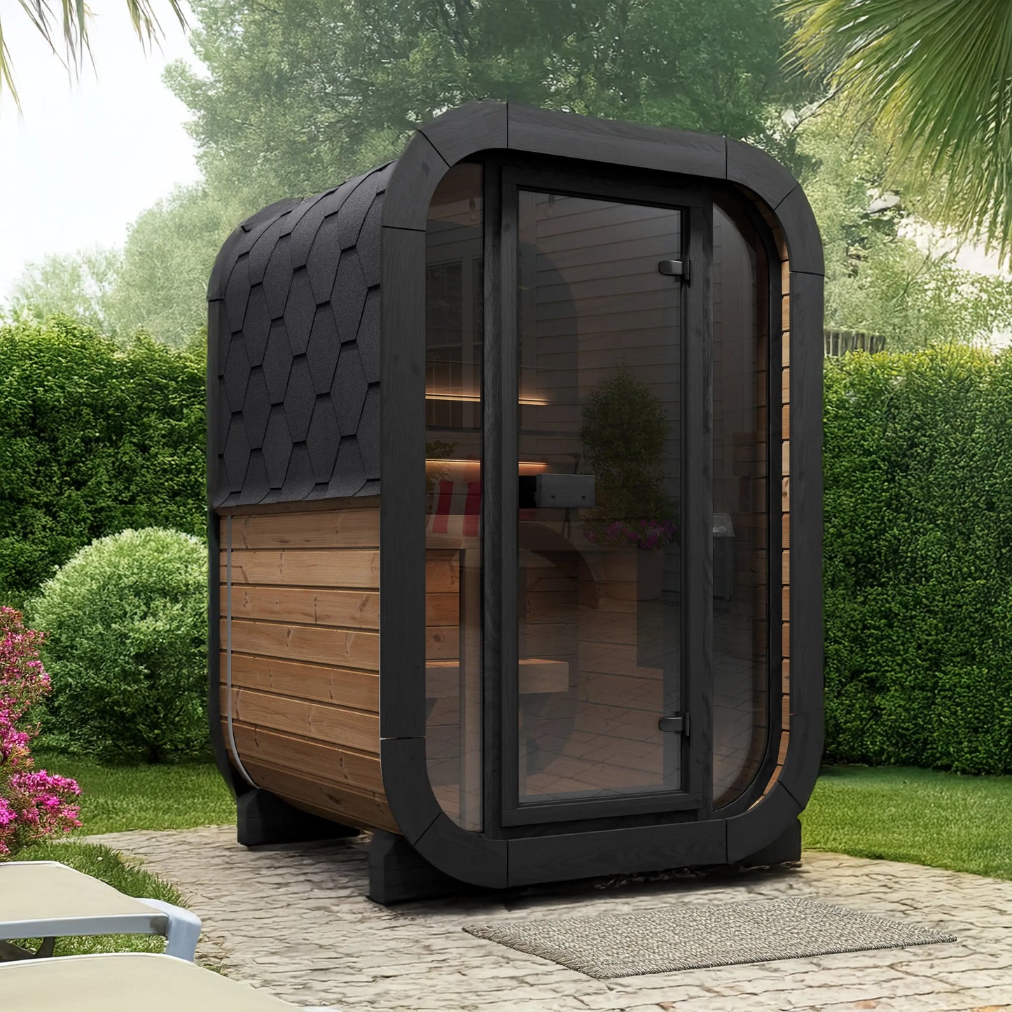 SaunaLife Model CL3G (Cube-Series Outdoor Home Sauna Kit, Up to 2 Persons) SaunaLife