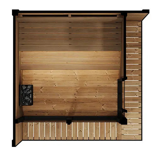 SaunaLife GL6 Outdoor Sauna Kit (Garden Luxury-Series Outdoor DIY Sauna Kit, Thermo-Spruce, up to 6 Persons) SaunaLife