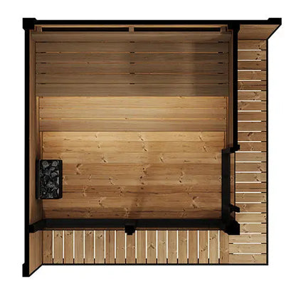 SaunaLife GL6 Outdoor Sauna Kit (Garden Luxury-Series Outdoor DIY Sauna Kit, Thermo-Spruce, up to 6 Persons) SaunaLife