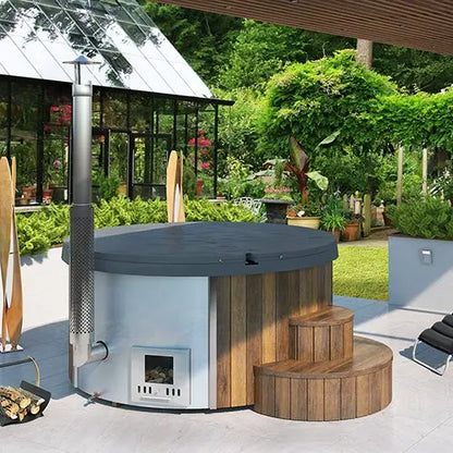 SaunaLife Model S4N (Soak-Series Home Wood-Burning Hot Tub, Natural, Up to 6 Persons) SaunaLife