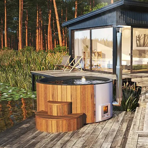 SaunaLife Model S4N (Soak-Series Home Wood-Burning Hot Tub, Natural, Up to 6 Persons) SaunaLife