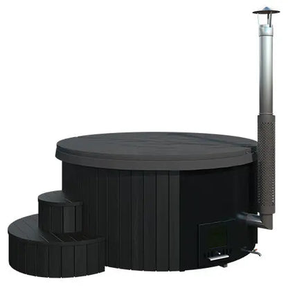 SaunaLife Model S4B (Soak-Series Home Wood-Burning Hot Tub, Black, Up to 6 Persons) SaunaLife