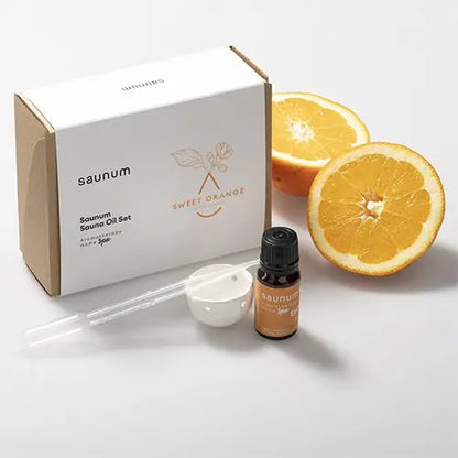 Saunum Aroma Oil Set (Sweet Orange Aroma Oil with Reservoir, 10 mL) Saunum