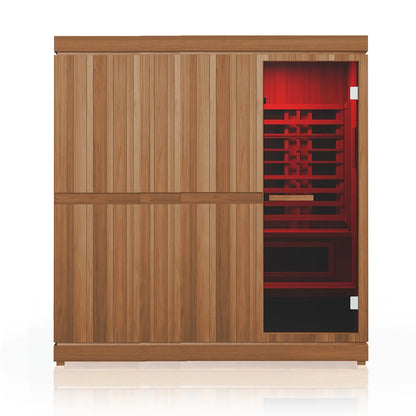 Finnmark FD-5 Trinity XL Infrared & Steam Sauna Combo (4-Person Home Sauna with Infrared and Traditional Sauna Heater, 75"W x 64"D x 83"H) Finnmark