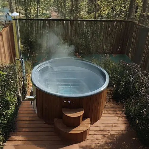SaunaLife Model S4N (Soak-Series Home Wood-Burning Hot Tub, Natural, Up to 6 Persons) SaunaLife