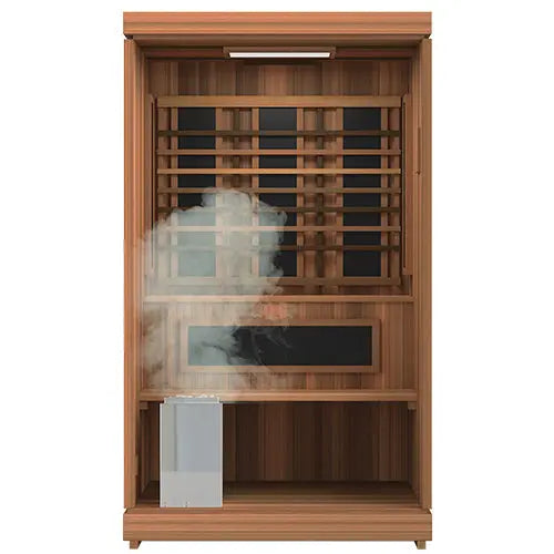 Finnmark FD-4 Trinity Infrared & Steam Sauna Combo (2-Person Home Sauna with Infrared & Traditional Heater 48"W x 48"D x 83"H) Finnmark