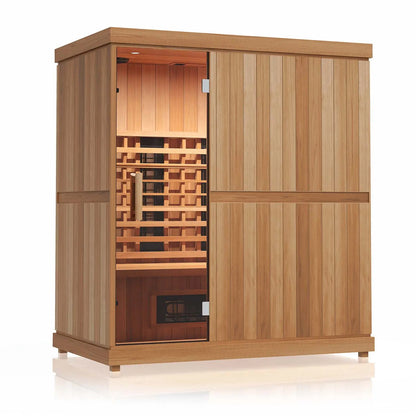 Finnmark FD-3 Full Spectrum Infrared Sauna (4-Person Home Infrared Sauna, 72"W x 46"D x 78"H) Finnmark