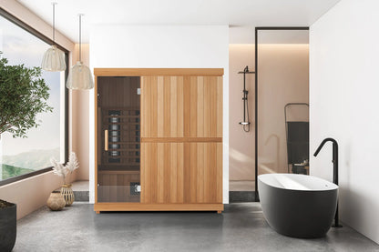 Finnmark FD-3 Full Spectrum Infrared Sauna (4-Person Home Infrared Sauna, 72"W x 46"D x 78"H) Finnmark