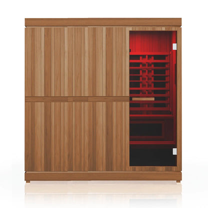 Finnmark FD-5 Trinity XL Infrared & Steam Sauna Combo (4-Person Home Sauna with Infrared and Traditional Sauna Heater, 75"W x 64"D x 83"H) Finnmark