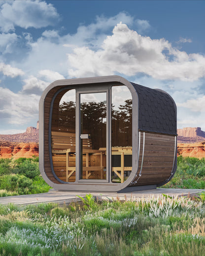 SaunaLife Model CL7G (Cube-Series Outdoor Home Sauna Kit, Up to 6 Persons)