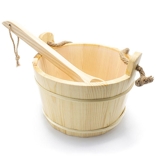 PROSAUNAS 6L Wood Sauna Bucket with Large Ladle