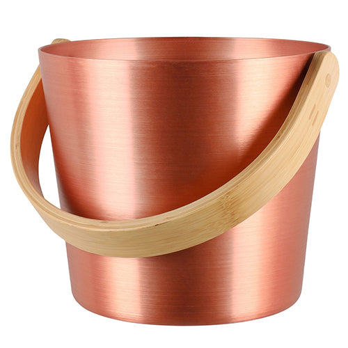 Rento Sauna Bucket Aluminum with Thermo Bamboo Curved Handle
