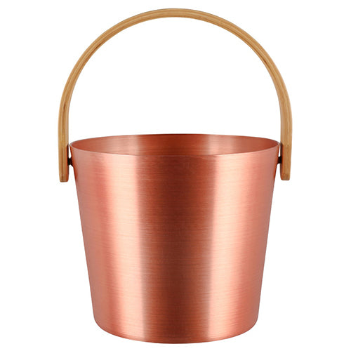 Rento Sauna Bucket Aluminum with Thermo Bamboo Curved Handle