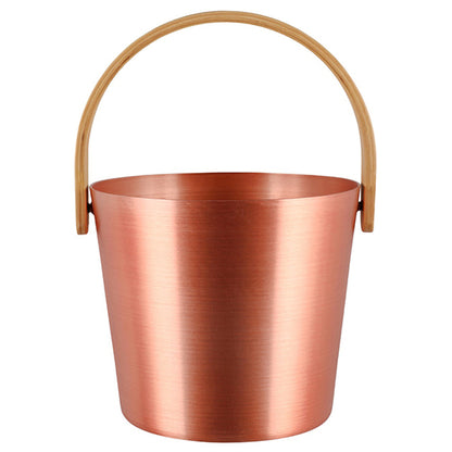 Rento Sauna Bucket Aluminum with Thermo Bamboo Curved Handle