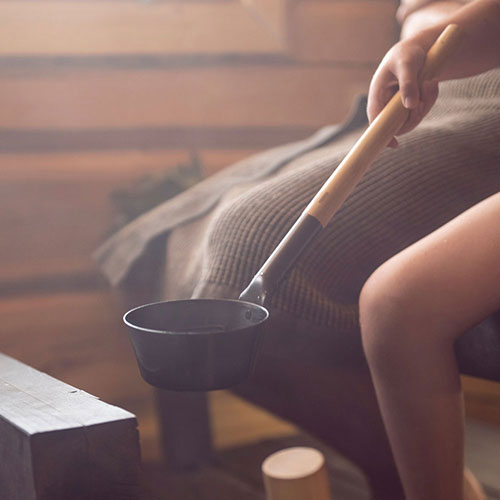 Rento Sauna Ladle Aluminum with Thermo Bamboo