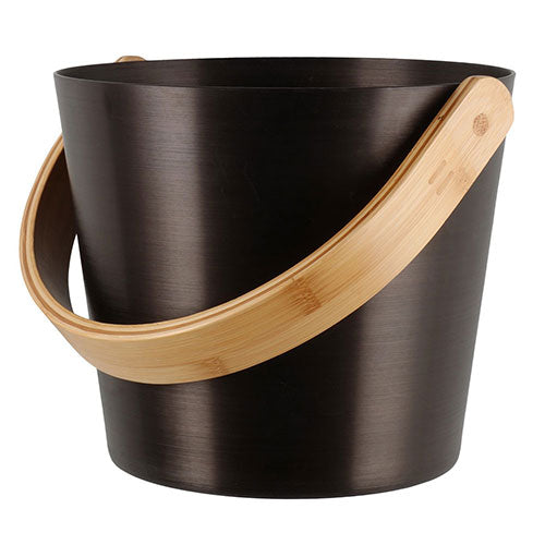 Rento Sauna Bucket Aluminum with Thermo Bamboo Curved Handle